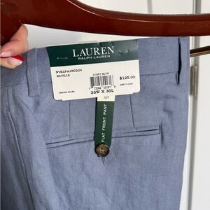 Lauren Ralph Lauren Men’s Light Blue Linen Blend Pants